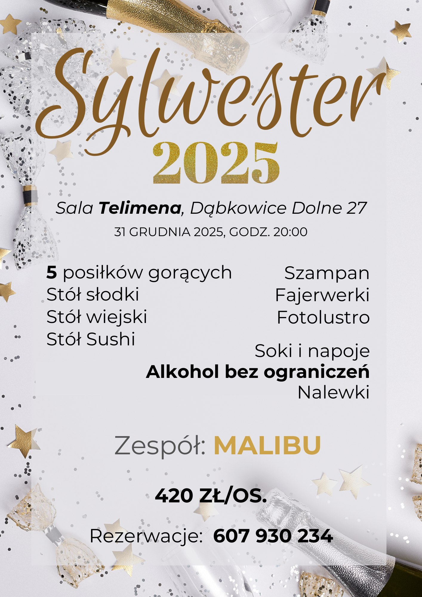 Sylwester 2025 Telimena Dąbkowice Dolne